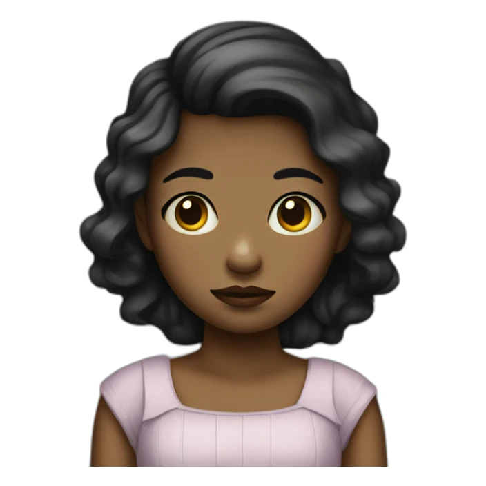 A really sad girl in a dress that is black sticker