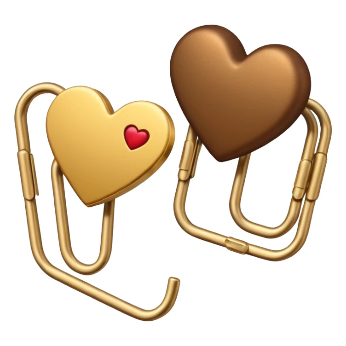 one gold paperclip and one brown heart on top sticker