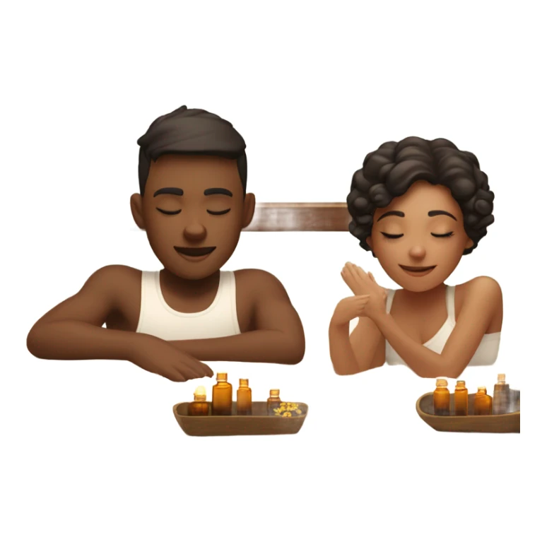 Aroma massage boy and girl sticker