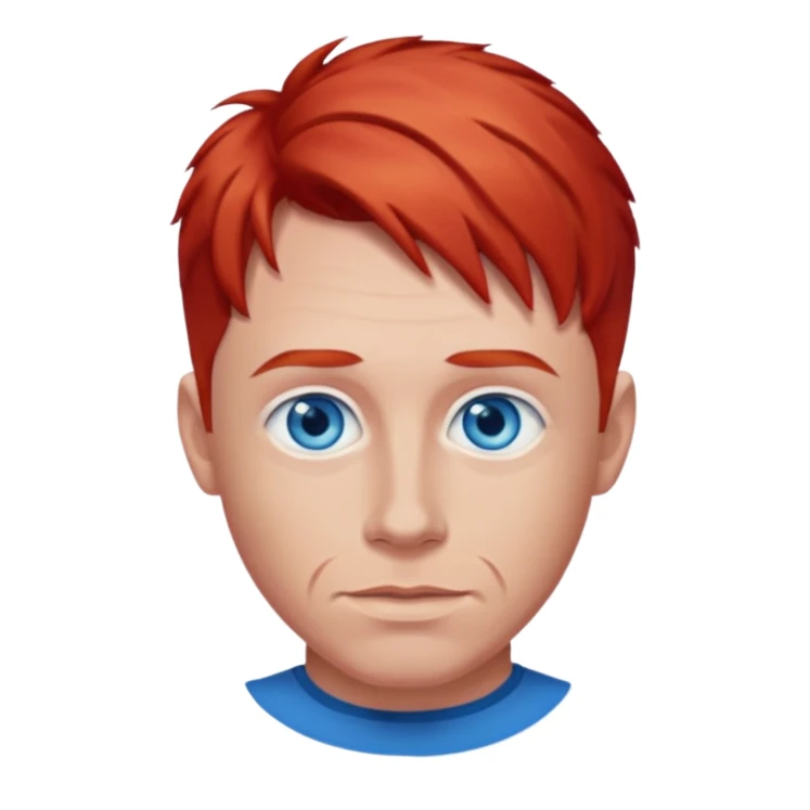 Dave Farrell with blue eyes, red hair sticker