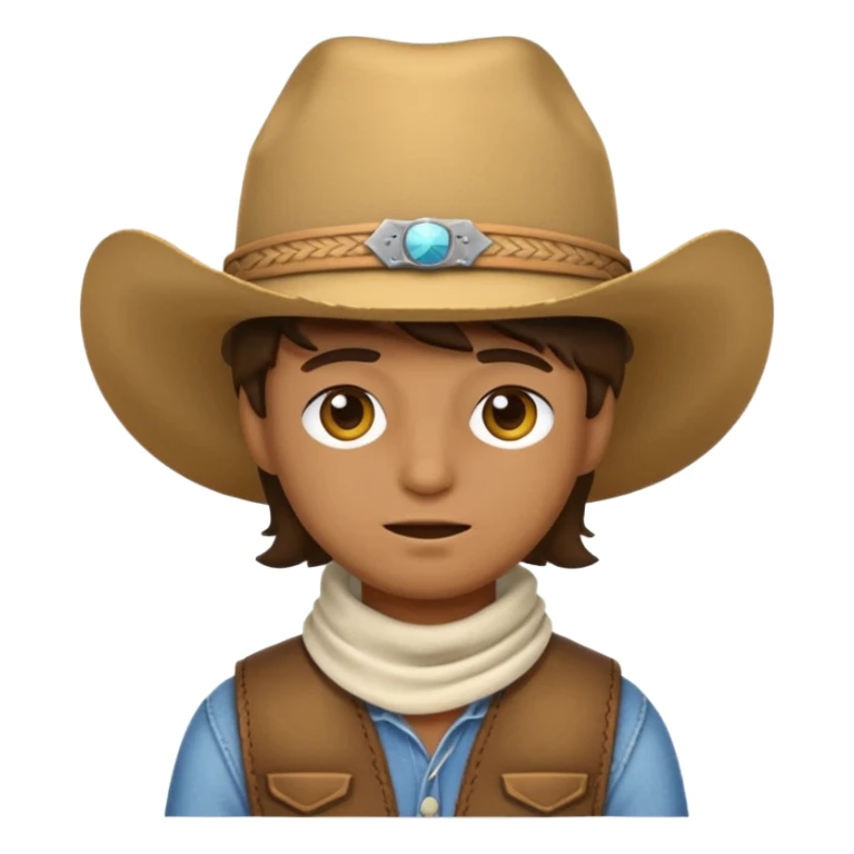 emoji with right eye bandaged with a cow boy hat sticker