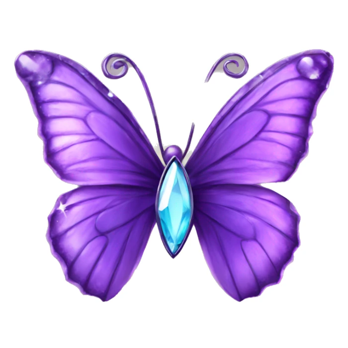 Purple butterfly gem tiara sticker