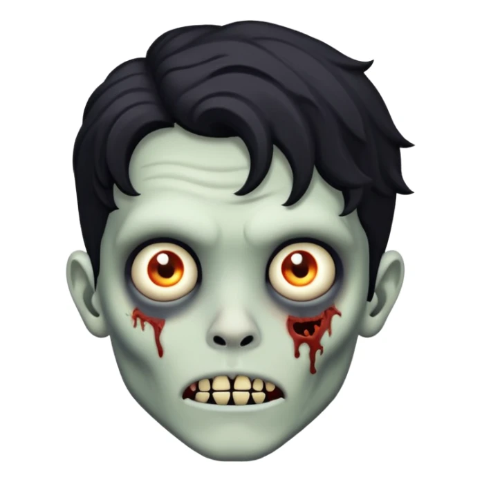 Zombie boy with black wavy hair sticker