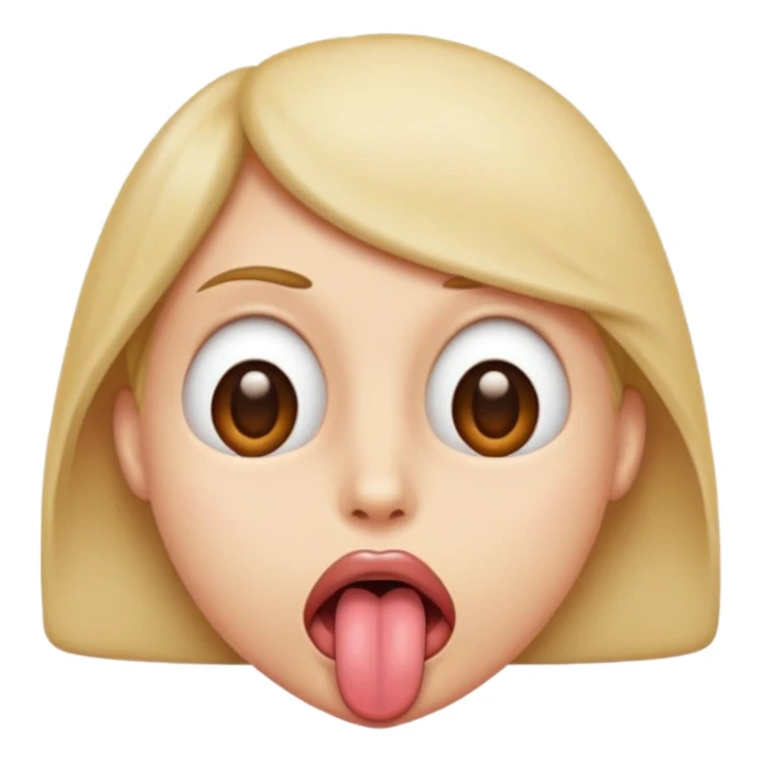  with tongue out and eyes rolled up ￼ sticker