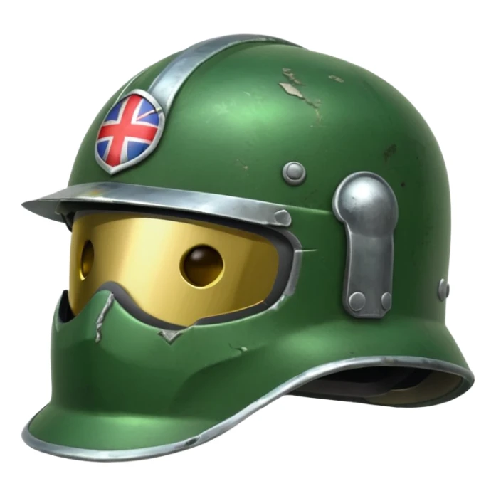 shiny green helmet world war times sticker