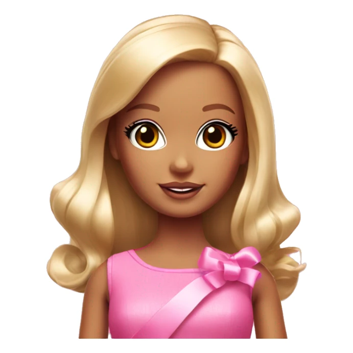 barbie girl with a pink ribbon sticker