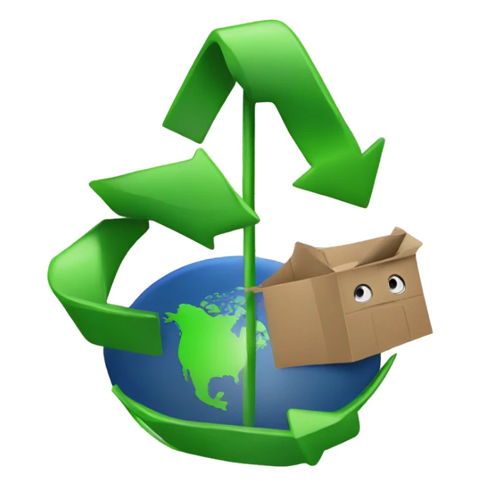 abbreviation STMB, use Recycling Symbol Emoji as the basis for this logo sticker