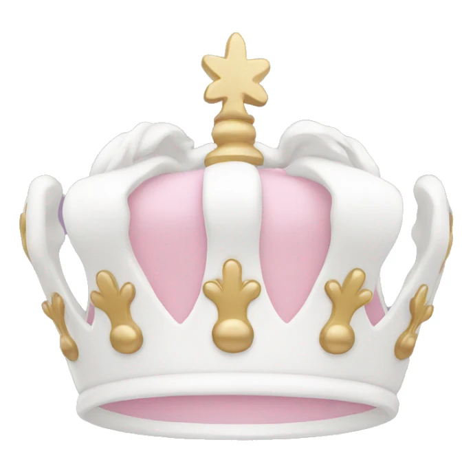 White and pastel pink crown sticker