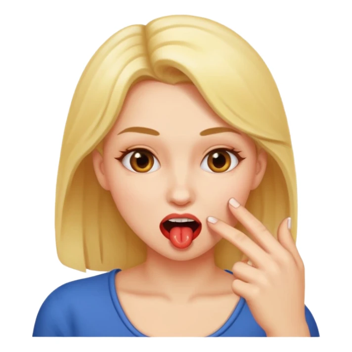 Una mujer mordiendose el dedo sticker