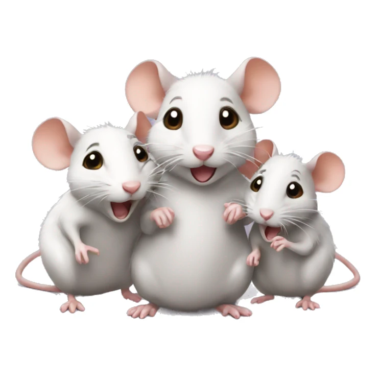 Three cute rats talking to each other sticker