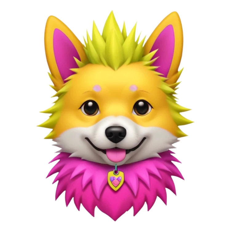 DOG wearring neon fashion sticker