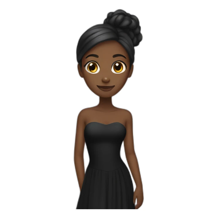 Black girl with long black dress sticker