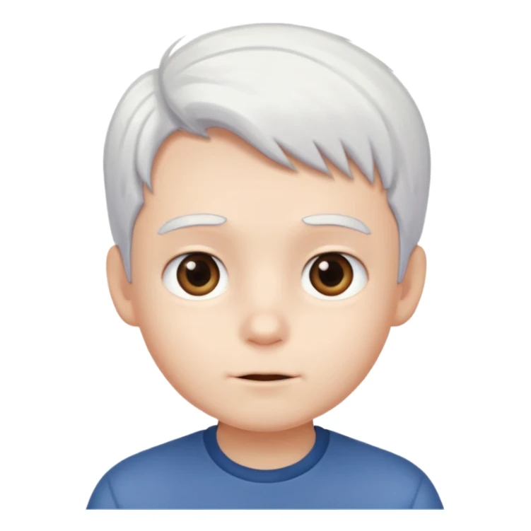 pure white hair, cute mature Boy sticker