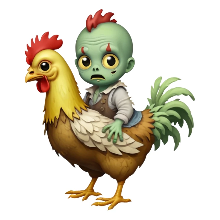 Baby zombie riding a chicken sticker
