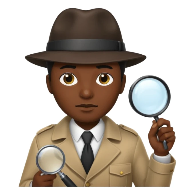 detective, black, magnifying glass sticker