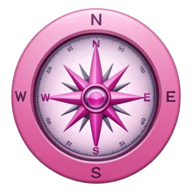 mix light pink dark pink and white girly internet compass logo sticker