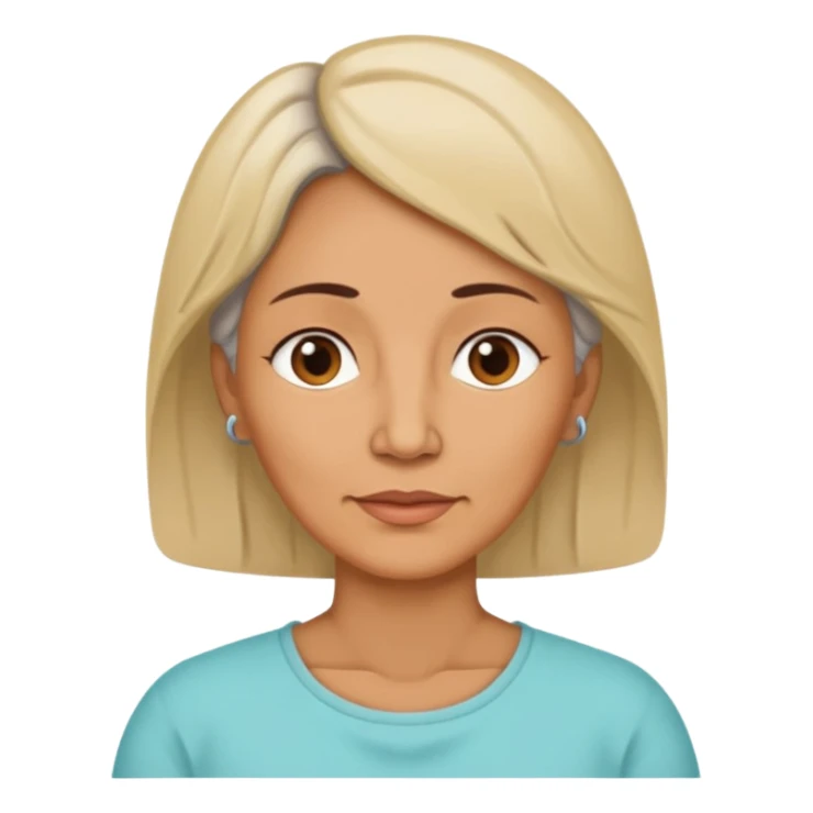 a woman, middle age, waring a tracheal stoma sticker