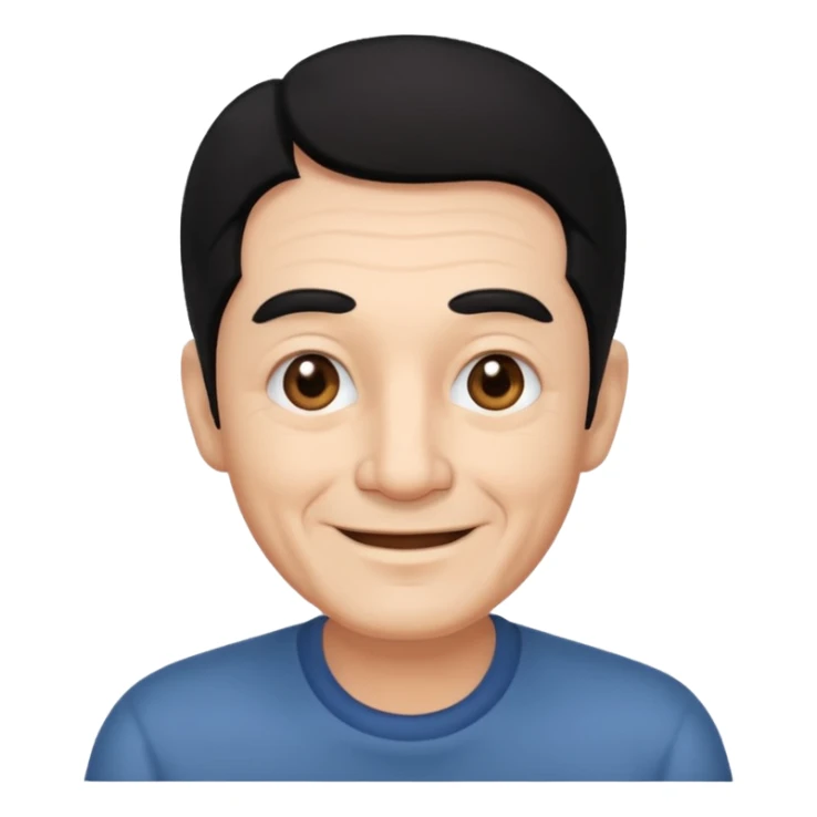 Old man with black hair and eyes but handsome sticker