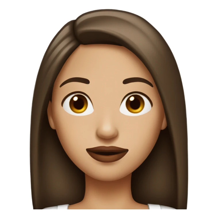 Woman with less red lips and straight brown hair white  sticker