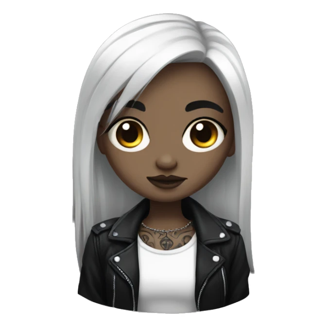 White goth girl with dark hair and arm tattoos  sticker