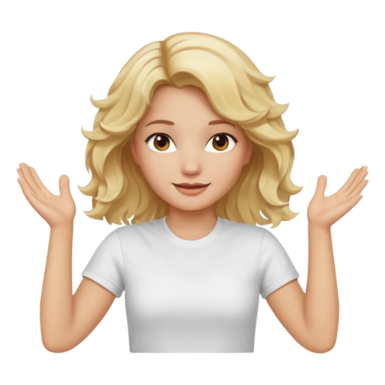 Not guilty hands up smirk girl wavy blonde haie sticker