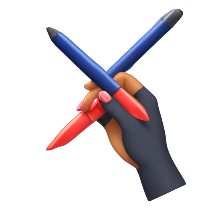 a hand with a red manicure holds a dark blue diary sticker