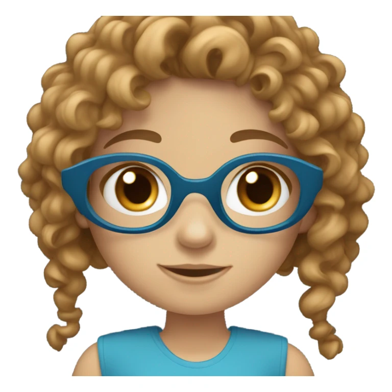 Curly Brown hair with blue eyes girl who is also tan sticker