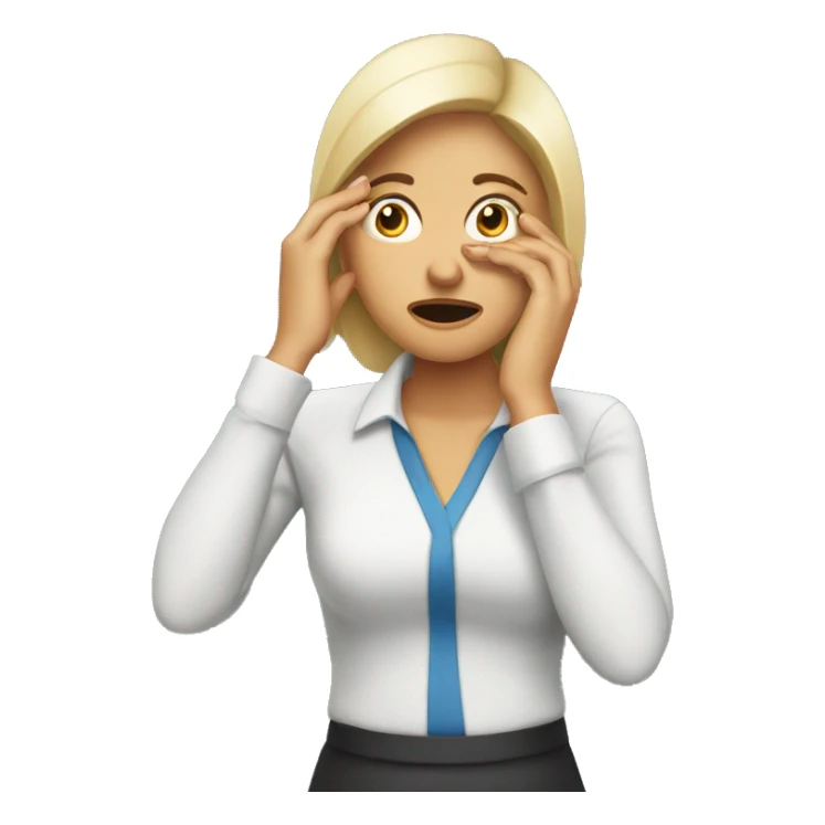 Business woman worried face palm sticker
