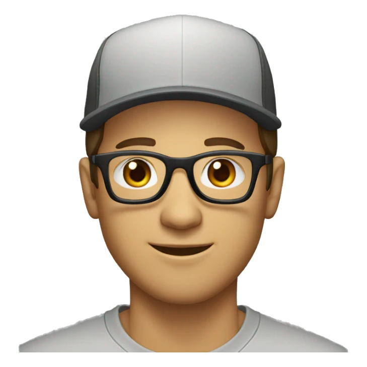 light brown handsome IT guy wearing glasses with chin beard and snapback hat sticker