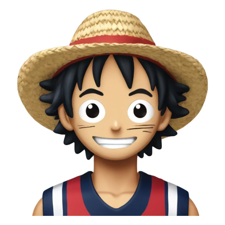 Straw hat Luffy from one piece wearing Houston Texans jersey sticker