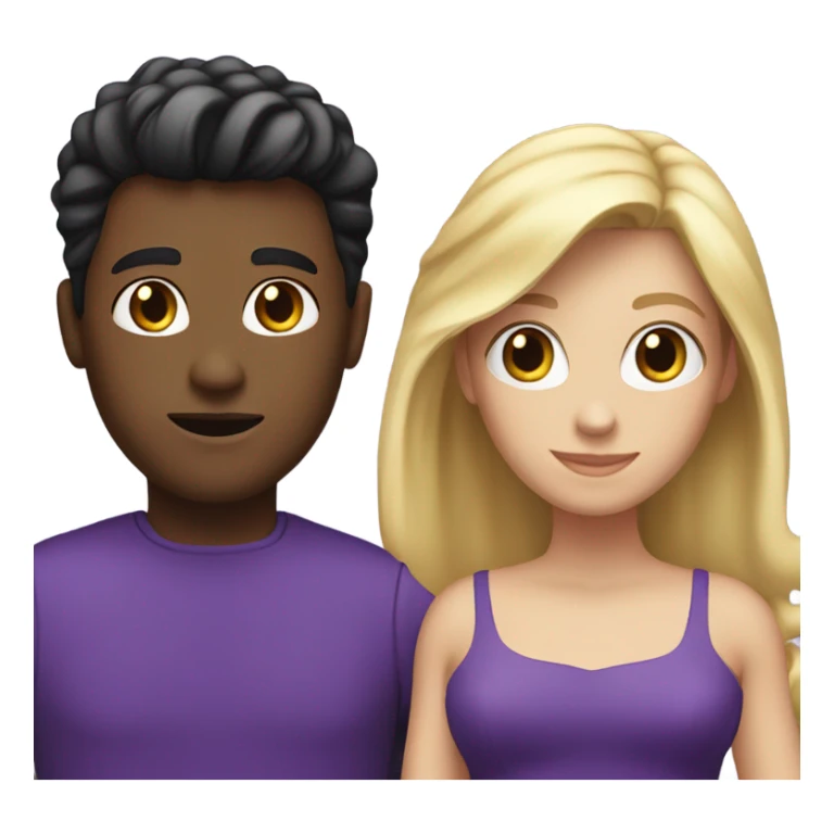 Blond hair and black hair with purple dress sticker