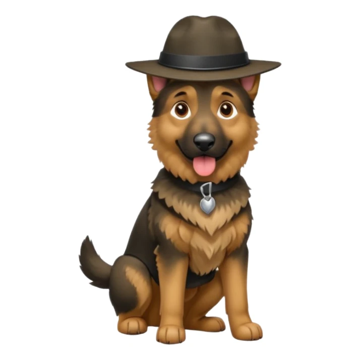 berger allemand debout avec un chapeau sticker
