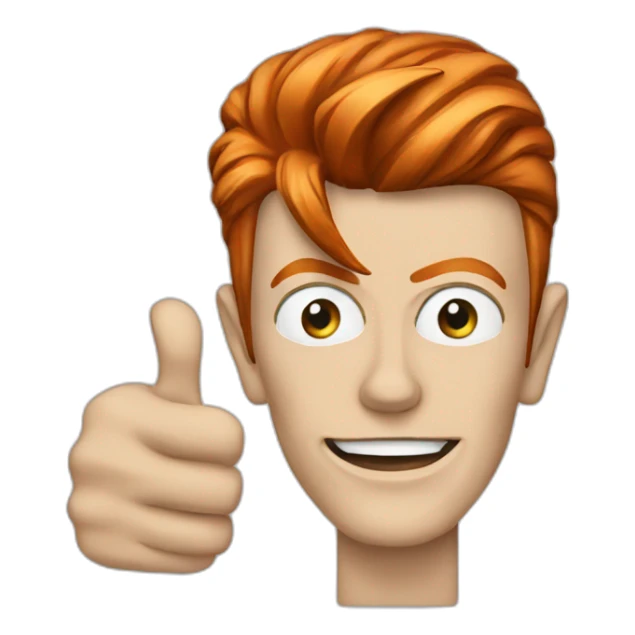 David bowie giving a thumbs up sticker