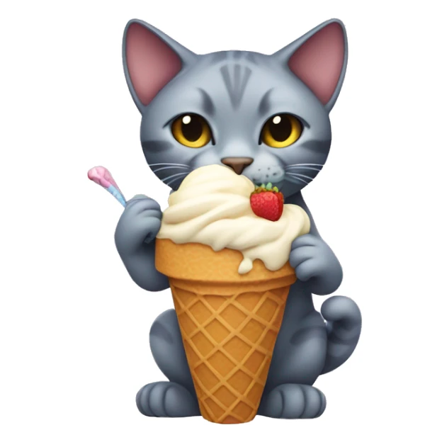 A shpynx cat eating ice cream sticker