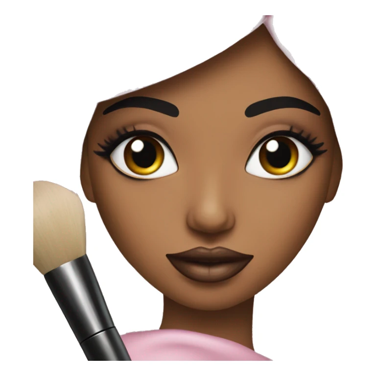 maquilladora hermosa con brochas de maquillaje sticker