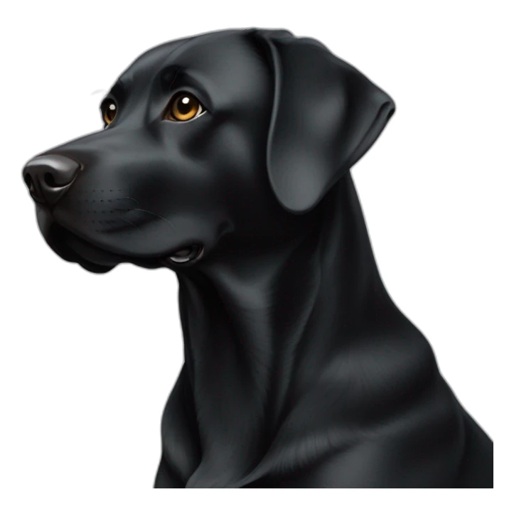 A black female labrador with an White earth shaped freckle on the neck  sticker