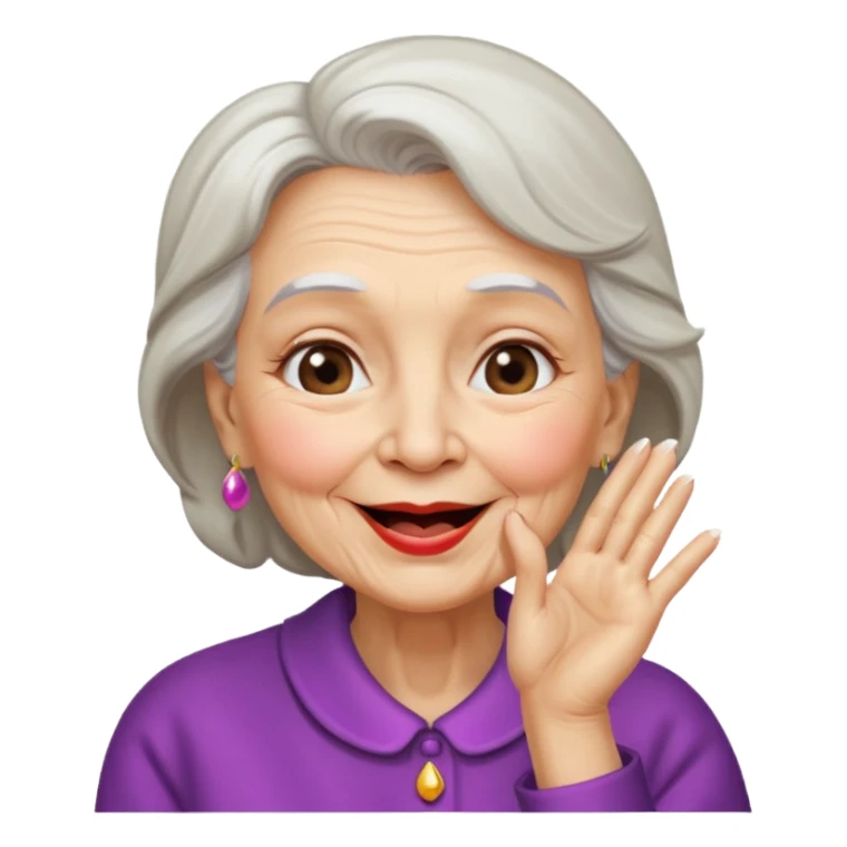 old woman blowing up a kiss  sticker