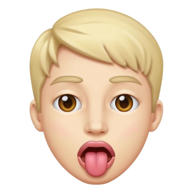 eyes crossed tongue out with peace signs sticker