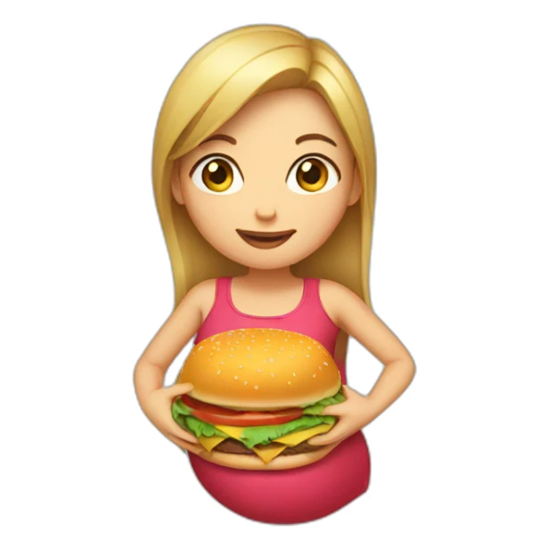 Girl pregnant with a burger sticker