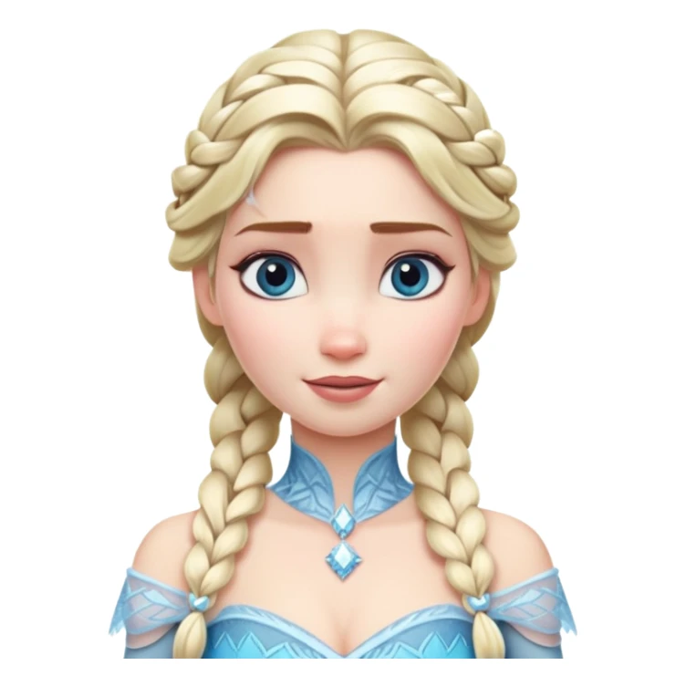 Elsa from Frozen with blonde braid, ice queen, chest up portrait sticker