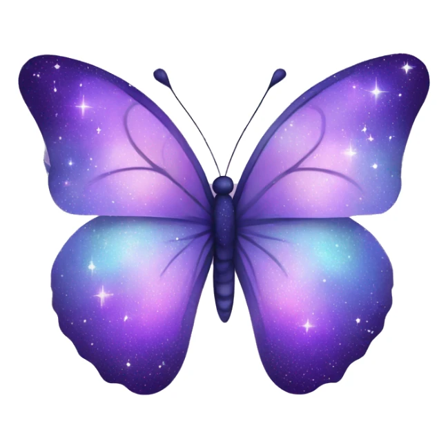 sparkly starry Pastel purple-gradient nebula galaxy butterfly sticker