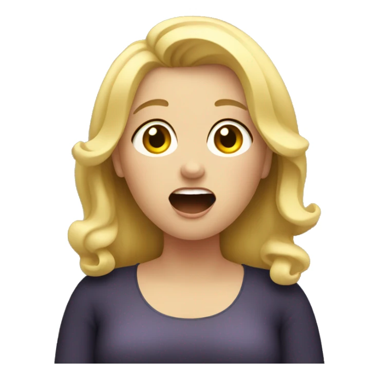 Overweight blonde girl singing sticker