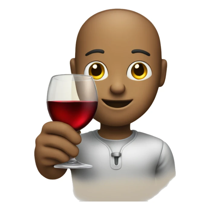 cute chatbot holding a glass of wine sticker