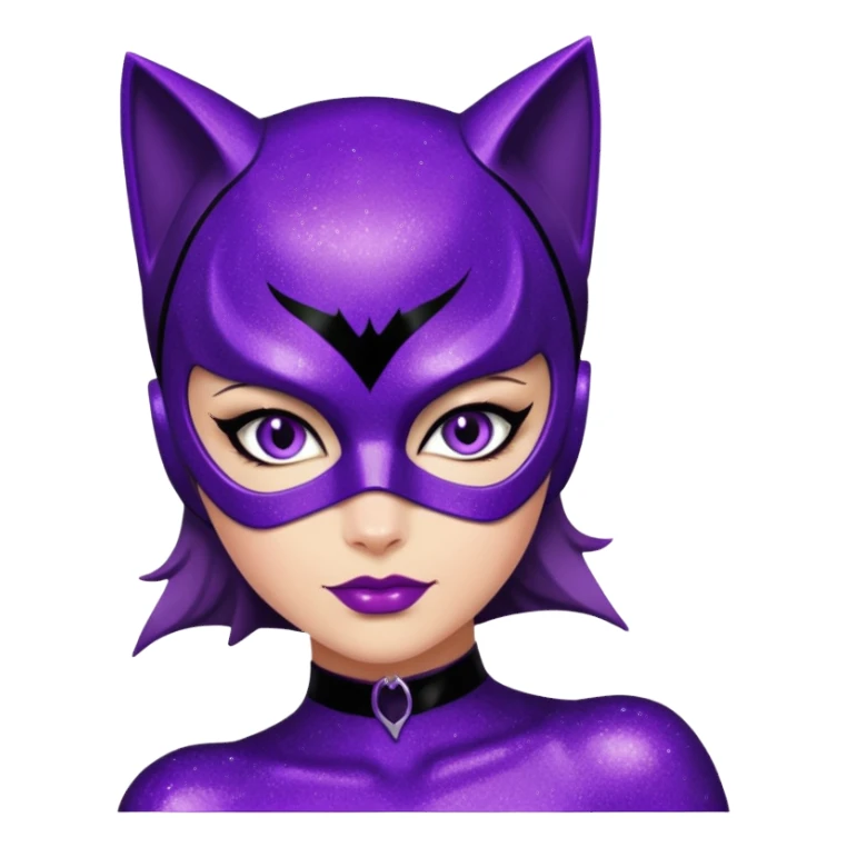glitter purple Cat woman sexy sticker