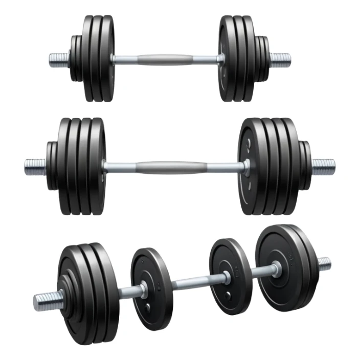 Weight lifting equipment with dumbbells and barbell sticker