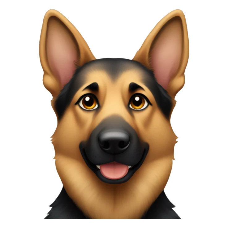 a german shepherd that is mostly black but has tan cheeks and tan eyebrows sticker