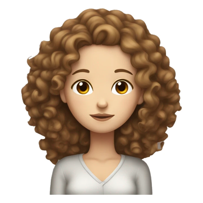 White girl with curly brown hair sleeping  sticker