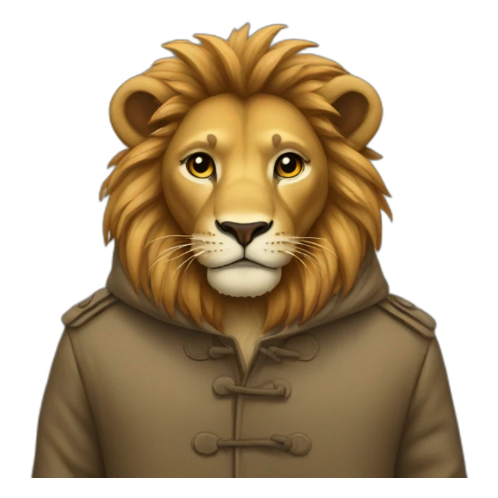 Lion in coat sticker