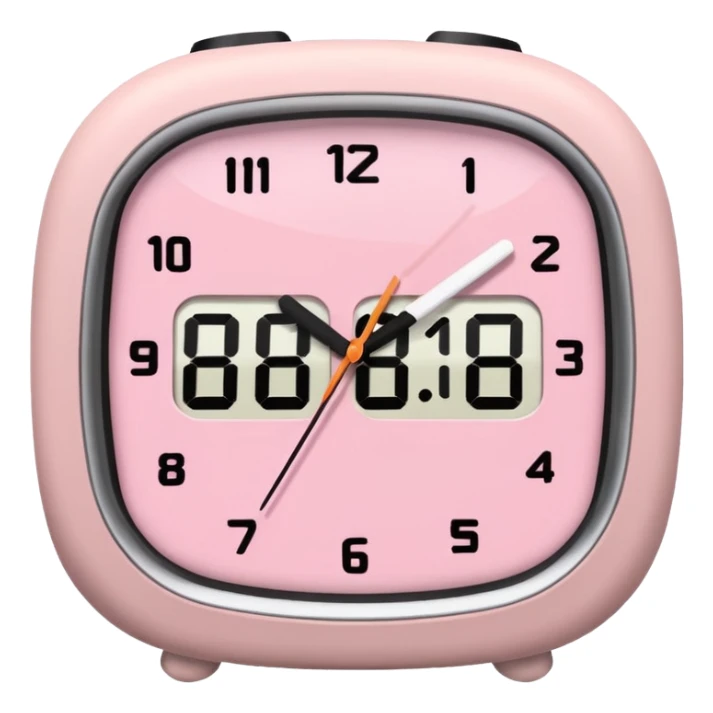 Please make me an alarm clock digital that will show six o'clock in the morning and make it in the style of ios 18.1 and aesthetic and the color is light pink  sticker