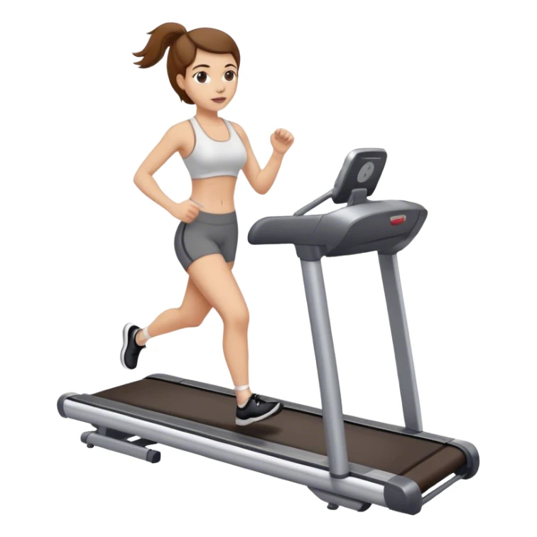 white girl with brown hair on treadmill sticker